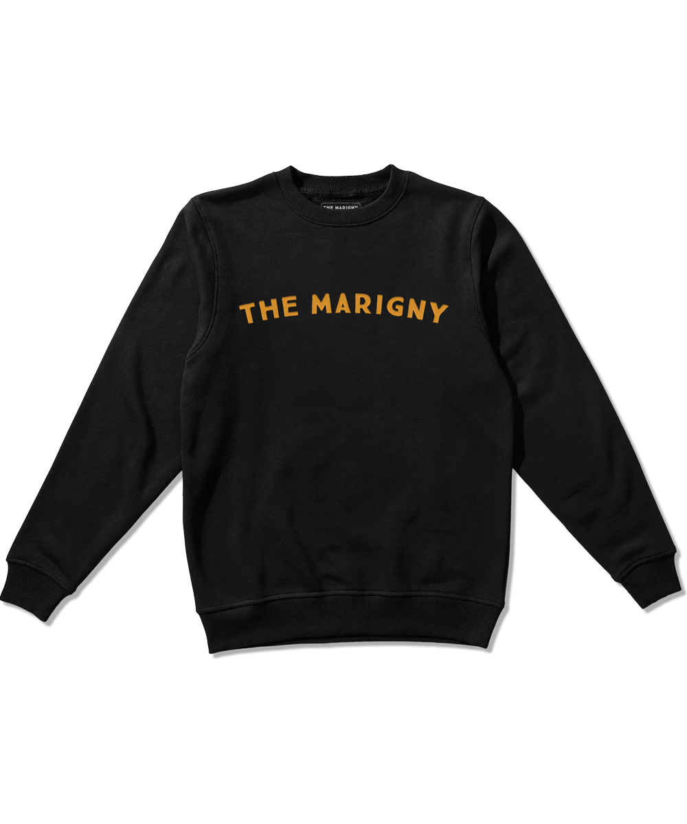 Crushable Crewneck in Black & Gold.